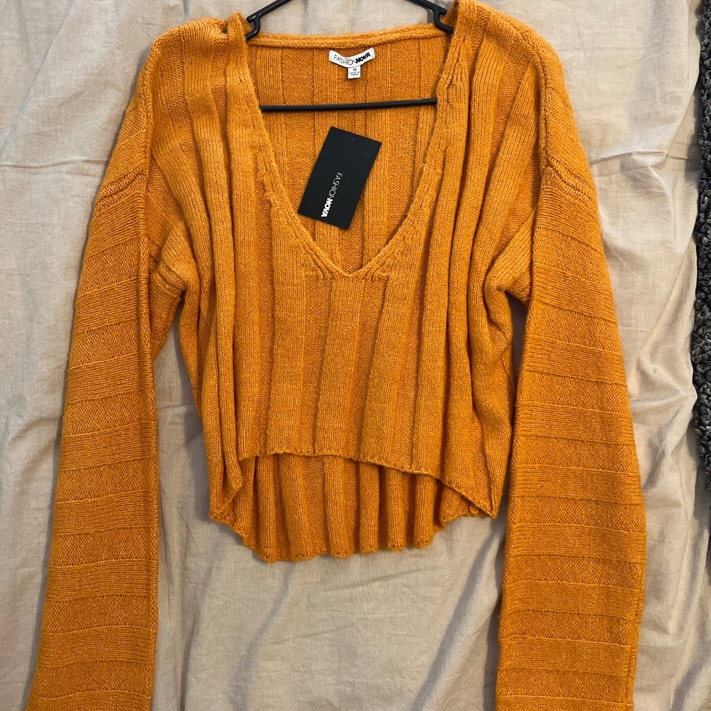 Burnt orange cropped sweater